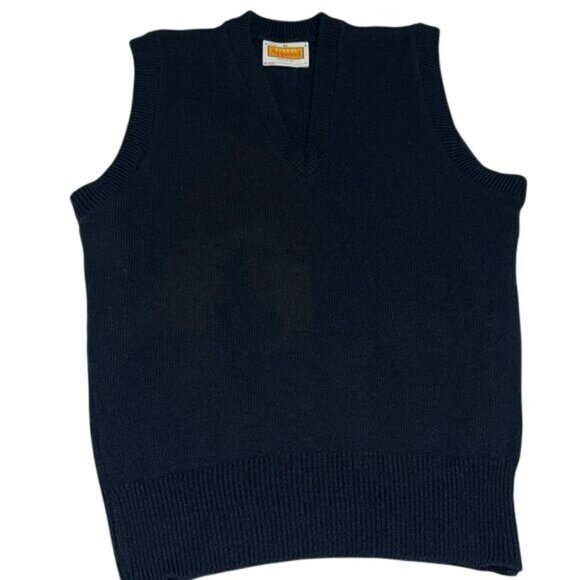 Youth XL V-Neck Navy Blue School Apparel Sweater Vest - Picture 1 of 6